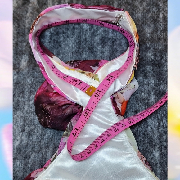 Mac Duggal ASYMMETRICAL RUFFLED HALTER FLORAL GOWN size 14 - Picture 14 of 14